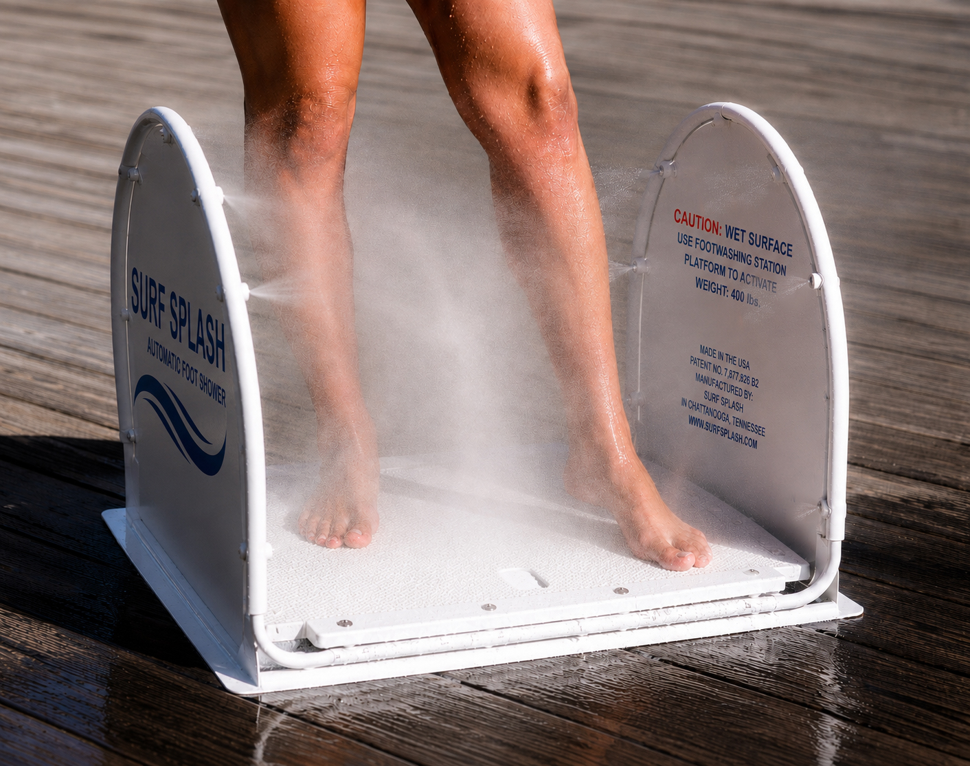 Surf Splash automatic foot shower in use